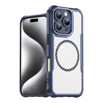   iPhone 16 Pro Max - Defender Carbon Mag ütésálló MagSafe kompatibilis tok, kék