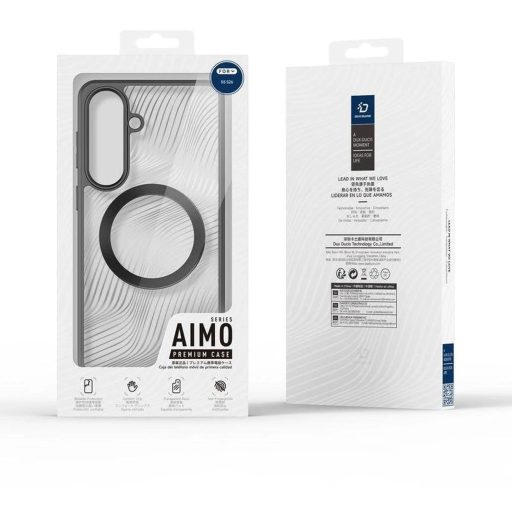 Samsung Galaxy S26 - DUX DUCIS AIMO MagSafe kompatibilis tok, átlátszó / fekete
