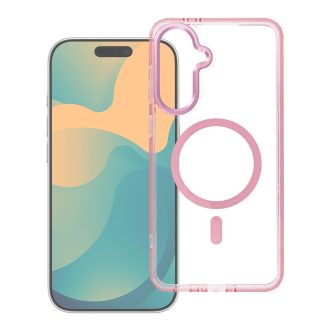   Samsung Galaxy A27 5G - FRAME CLEAR HYBRID MAG - kemény hátlap tok, MagSafe, rózsaszín