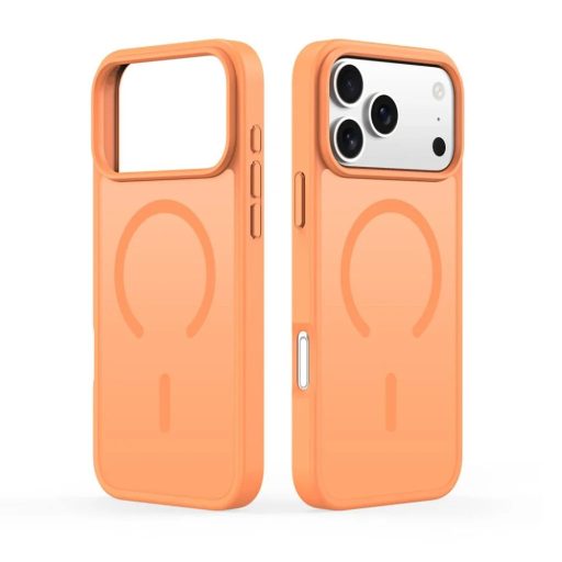 Apple iPhone 17 Pro - 18 Pro - DUX DUCIS YIND MagSafe kompatibilis tok, átlátszó / narancssárga