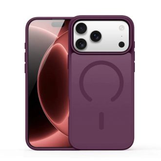   Apple iPhone 17 Pro - 18 Pro - DUX DUCIS YIND MagSafe kompatibilis tok, átlátszó / cseresznyepiros