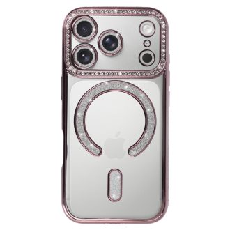   iPhone 17 Pro Max / 18 Pro Max - BLING MagSafe tok, Rózsaszín
