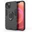 iPhone 14 - RING ARMOR páncéltok, mágneses kihajtható gyűrűvel - FEKETE
