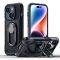iPhone 14 -  Joyroom - Dual Hinge tok, állvánnyal és gyűrűs tartóval, fekete