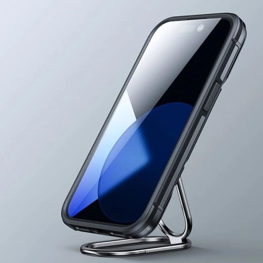 iPhone 14 -  Joyroom - Dual Hinge tok, állvánnyal és gyűrűs tartóval, fekete