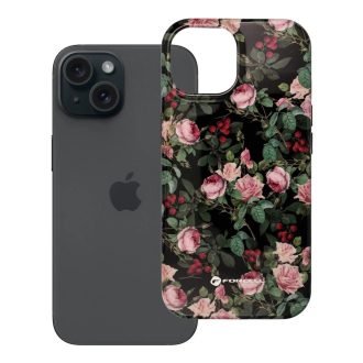   iPhone 15 Pro - FORCELL Mirage, katonai ejtés-tesztelt, MagSafe kompatibilis tok, rózsa mintával