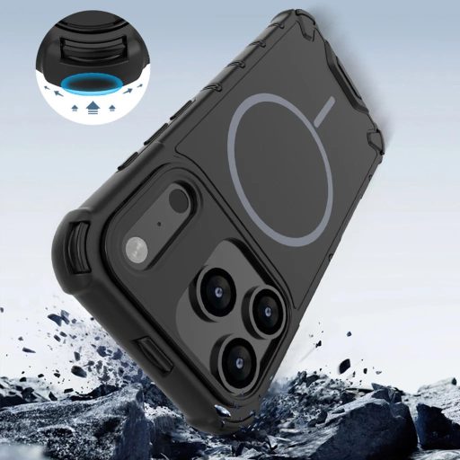 iPhone 16 Pro Max - Defender Mag ütésálló MagSafe kompatibilis tok, Fekete