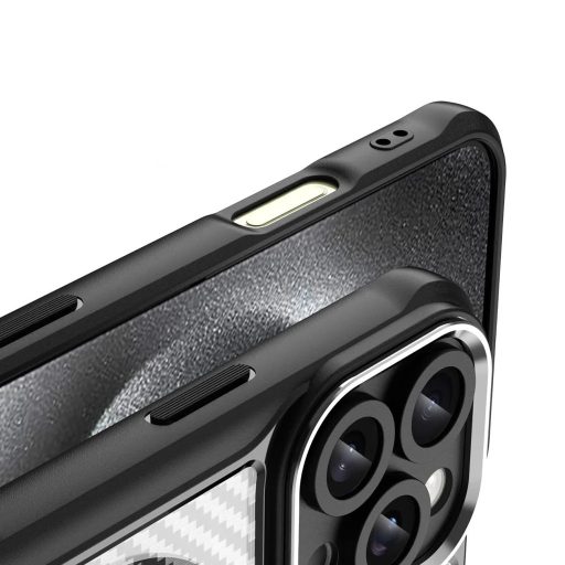 iPhone 16 Pro Max - Defender Carbon Mag ütésálló MagSafe kompatibilis tok, fekete