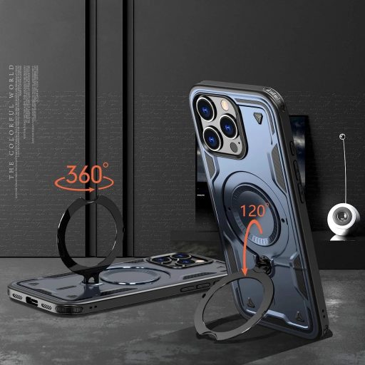 iPhone 16 Pro Max - Hybrid Armor Trendy tok, MagSafe támogatással, Kék