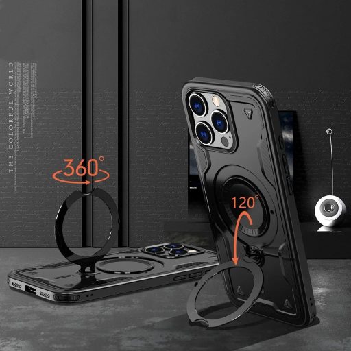 iPhone 16 Pro Max - Hybrid Armor Trendy tok, MagSafe támogatással, Fekete