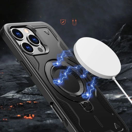 iPhone 16 Pro Max - Hybrid Armor Trendy tok, MagSafe támogatással, Fekete