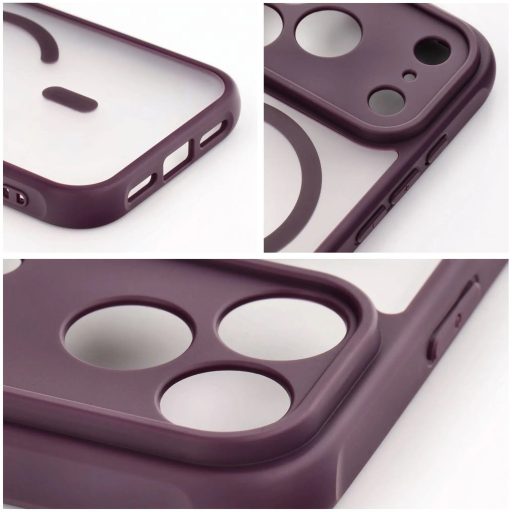 iPhone 17 Pro Max / 18 Pro Max - FULL MATTE MAG kemény hátlap tok, MagSafe, mélybordó