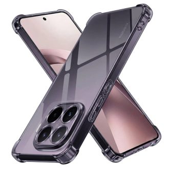   Xiaomi 17T - Techsuit - Ütésálló szilikon tok, átlátszó / füstfekete