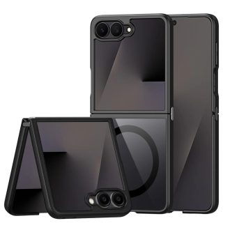   Samsung Galaxy Z Flip8 5G - DUX DUCIS - AIMO MagSafe tok, átlátszó / fekete