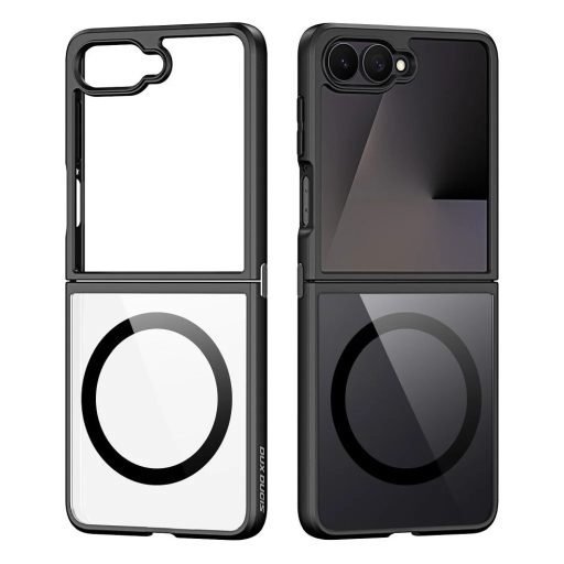 Samsung Galaxy Z Flip8 5G - DUX DUCIS - AIMO MagSafe tok, átlátszó / fekete