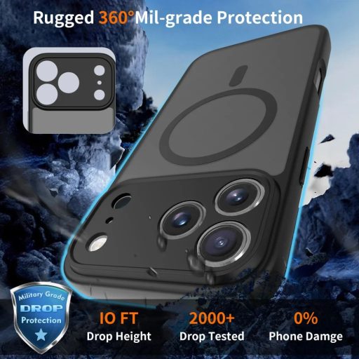 iPhone 17 Pro - 18 Pro - Tech-Protect - BasicMag Magsafe tok, matt fekete