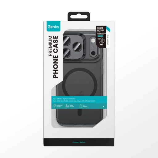 iPhone 17 Pro - 18 Pro - BENKS - Lucid Armor MagSafe kompatibilis tok, fekete