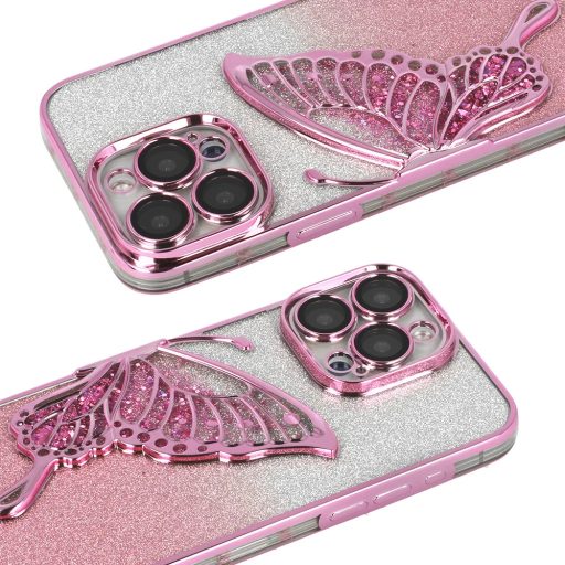iPhone 17 - Tel Protect PILLANGÓ tok, Rózsaszín