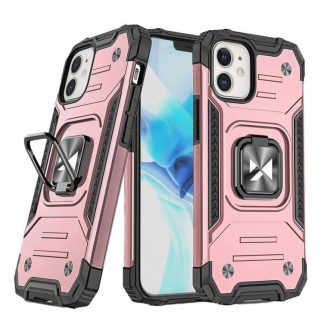    iPhone 13 Pro - RING ARMOR páncéltok, mágneses, kihajtható gyűrűvel - Rózsaarany / Fekete