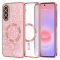 Samsung Galaxy A36 5G - Techsuit GLITTER MagSafe tok, Rózsaarany