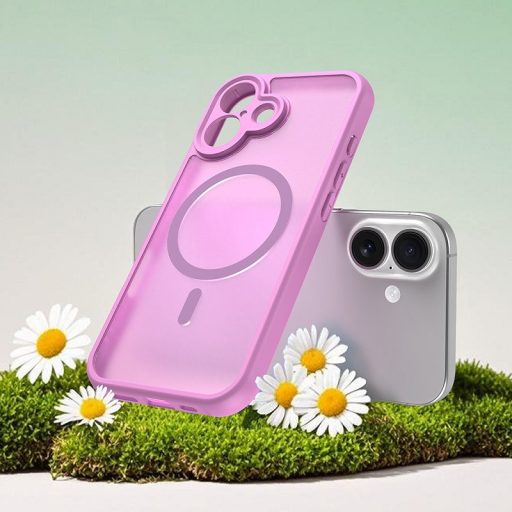 iPhone 17 6,3" TECHSUIT HaloFrost MagSafe tok, átlátszó / rózsaszín