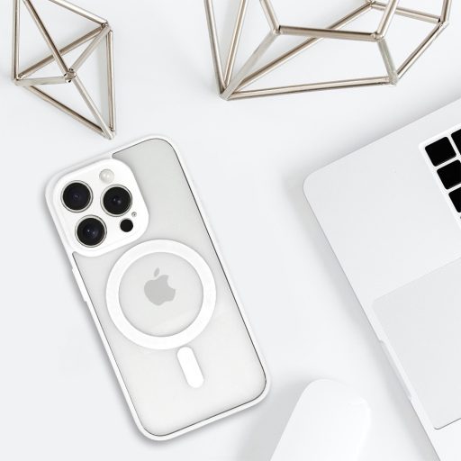 iPhone 16 - Színes AKRIL MagSafe tok - Fehér