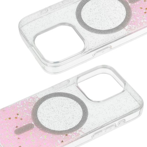 iPhone 16 - Tel Protect - Moonlite Magsafe tok, átlátszó / rózsaszín
