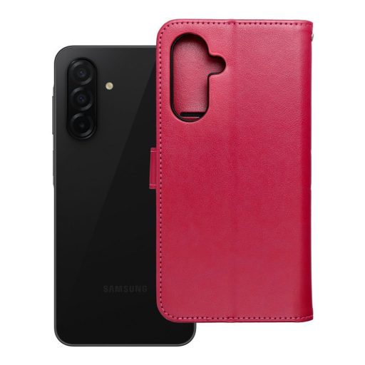 Samsung Galaxy A37 5G - MEZZO oldalra nyíló notesz tok, piros, maci mintával