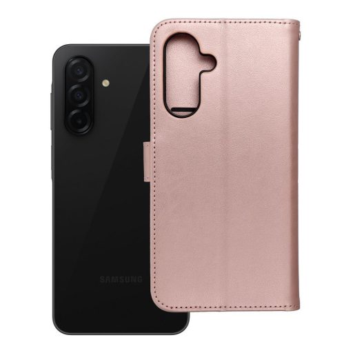 Samsung Galaxy A56 5G - MEZZO oldalra nyíló notesz tok, rózsaarany, mandala mintával