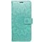 Samsung Galaxy A37 5G - MEZZO oldalra nyíló notesz tok, zöld, mandala mintával