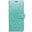 Samsung Galaxy A37 5G - MEZZO oldalra nyíló notesz tok, zöld, mandala mintával