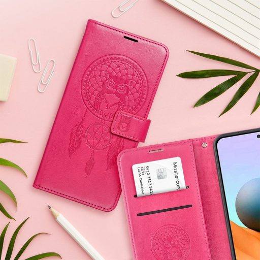 Xiaomi Redmi Note 15 Pro Plus 5G MEZZO oldalra nyíló notesz tok, piros, álomfogó mintával