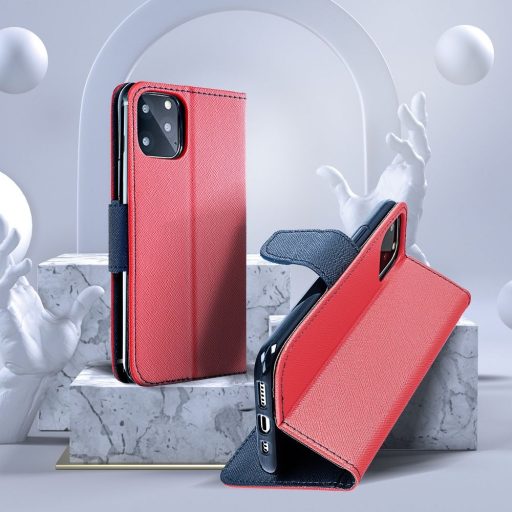 Samsung Galaxy A56 5G - FANCY oldalra nyíló notesz tok, piros