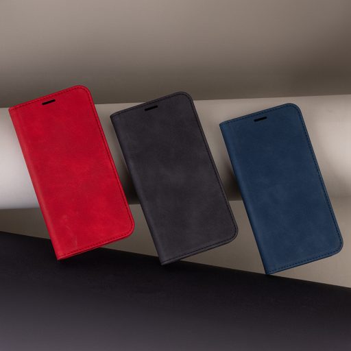 Samsung Galaxy S25 FE SUEDE oldalra nyíló notesz tok, piros