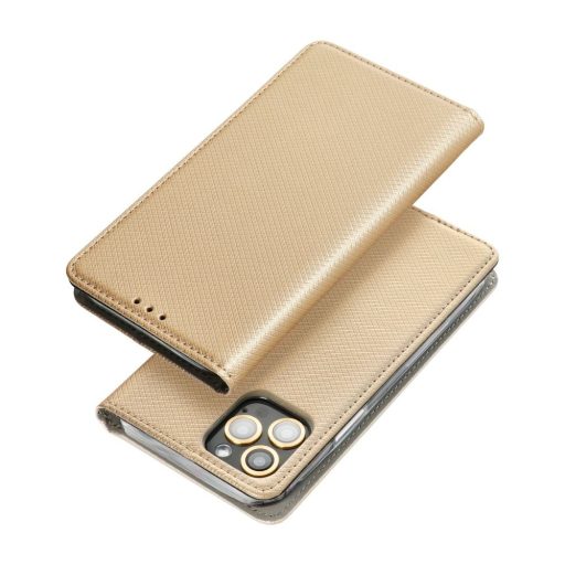 Samsung Galaxy A26 SMART oldalra nyíló notesz tok, arany
