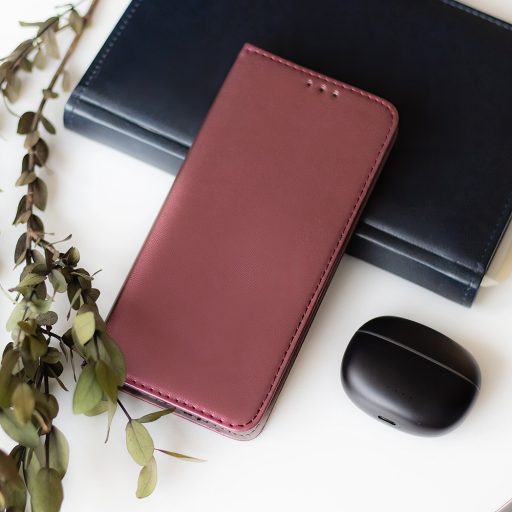  Samsung Galaxy S26 SMART MAGNETO oldalra nyíló notesz tok, burgundi