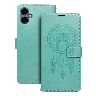   Samsung Galaxy A15 4G / 5G MEZZO oldalra nyíló notesz tok, zöld, álomfogó mintával