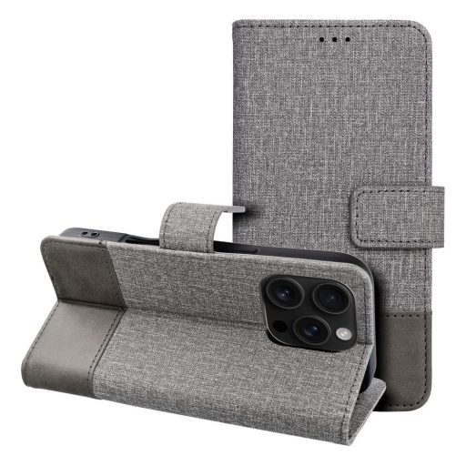  Samsung Galaxy A15 4G / 5G GOMMA oldalra nyíló notesz tok, szürke