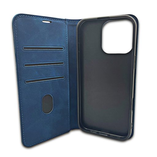 Honor 400 Lite - SUEDE oldalra nyíló notesz tok, kék