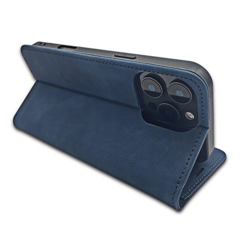 Honor 400 Lite - SUEDE oldalra nyíló notesz tok, kék