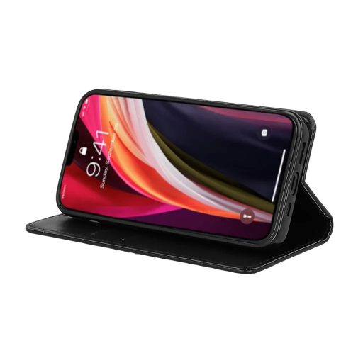 iPhone 13 Mini - MAGNET ELITE oldalra nyíló notesz tok, fekete
