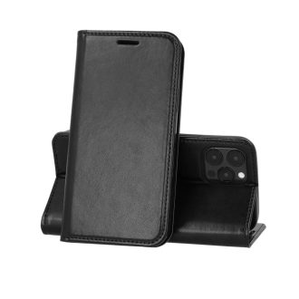   iPhone 13 Pro - MAGNET ELITE oldalra nyíló notesz tok, fekete