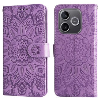   Honor 600 Lite - MEZZO 2.0 oldalra nyíló notesz tok, lila, napraforgó mintával