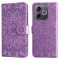Honor 600 Lite - MEZZO 2.0 oldalra nyíló notesz tok, lila, napraforgó mintával