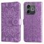 Honor 600 Lite - MEZZO 2.0 oldalra nyíló notesz tok, lila, napraforgó mintával