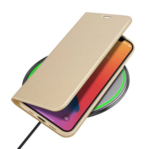 iPhone 14 Pro Max - Dux Ducis Skinpro - oldalra nyíló notesz tok, arany