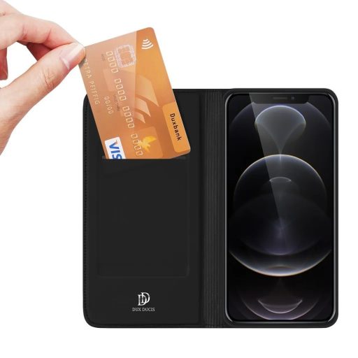 iPhone 14 Pro Max - Dux Ducis Skinpro - oldalra nyíló notesz tok, fekete
