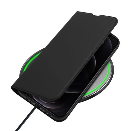 iPhone 14 Pro Max - Dux Ducis Skinpro - oldalra nyíló notesz tok, fekete