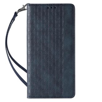 iPhone 14 - STRAP oldalra nyíló notesz tok, kék