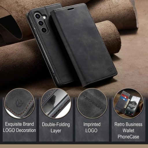 Xiaomi 17T Pro - Techsuit CONFY oldalra nyíló notesz tok, fekete